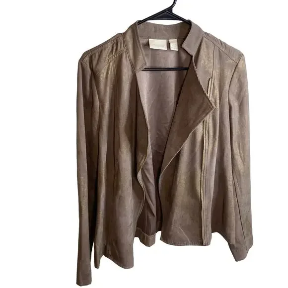 Chico's brown/gold accent jacket - Picture 2 of 7